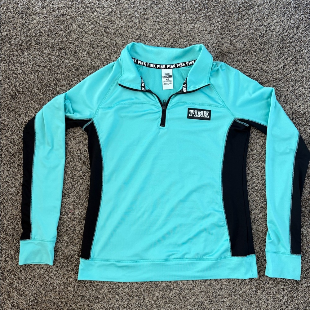 PINK Victoria's Secret Women's Aqua and Black top